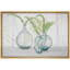 Bouteille d'eucalyptus en bouteille dans un vase en verre avec panneau en bois encadré sur toile-95982865-95982866