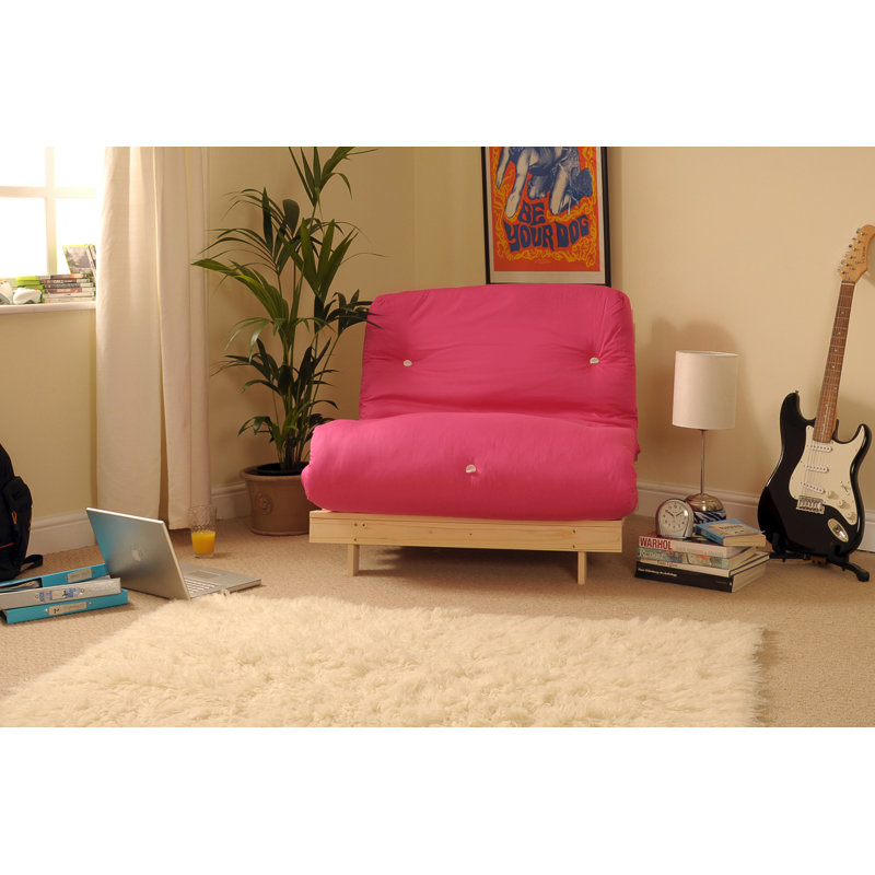 Trishelle Upholstered Futon Chair, Pink, 76cm H x 76cm W x 78cm D