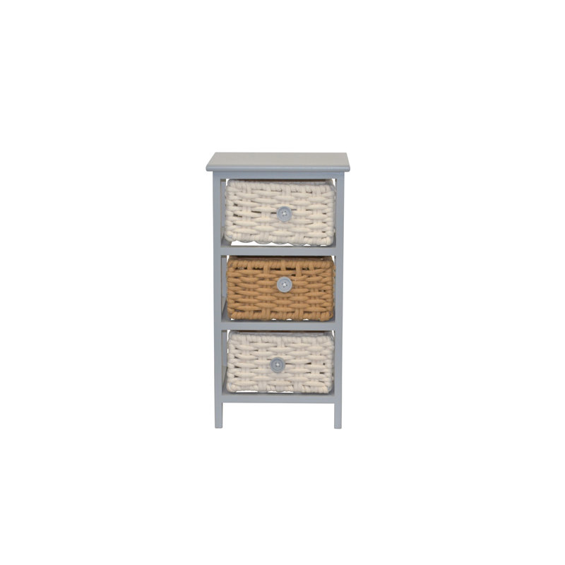 Shuman Solid Wood 3 - Drawer Rectangle Accent Chest, Grey