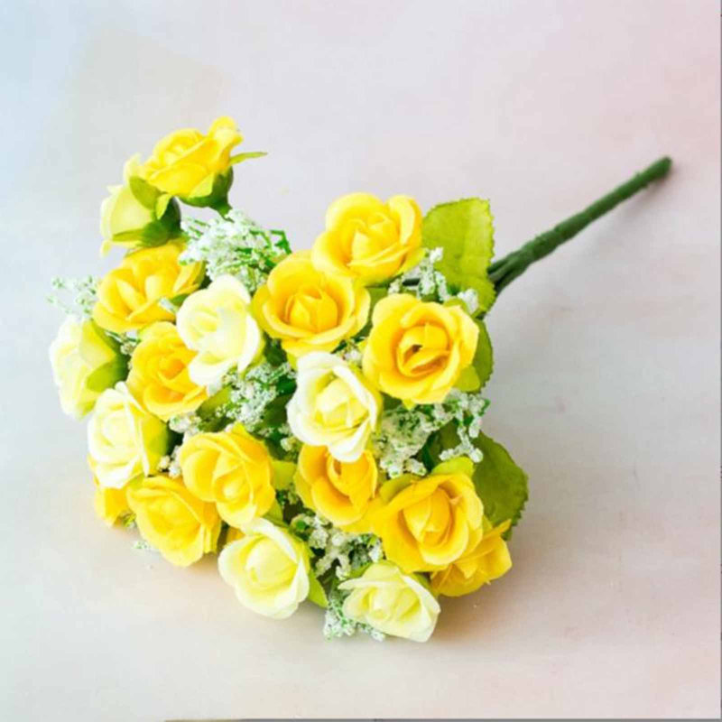  Fleurs artificielles artificielles Fleurs en soie artificielle haut de gamme Fleur artificielle diamant rose 7 fourchettes 21 têtes Décoration de fleurs en plastique