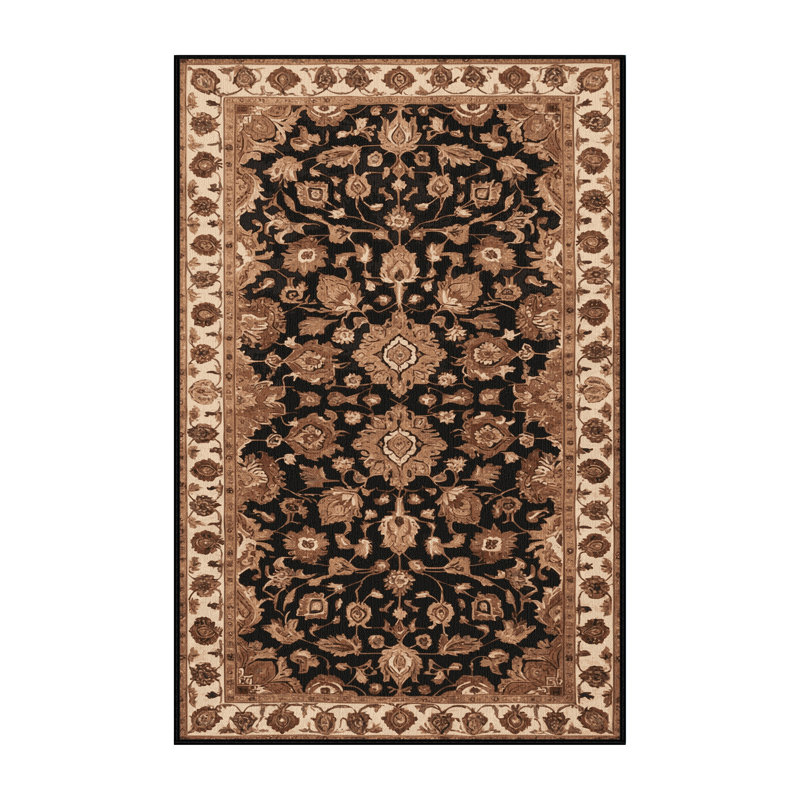 Tapis brun lavable à la machine, Rectangulaire 2 pi x 3 pi