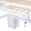 Lit mezzanine blanc avec bureau, tiroirs et station de charge-415572129