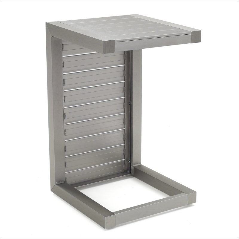 CAPE CORAL ALU C-SHAPED TABLE, Silver