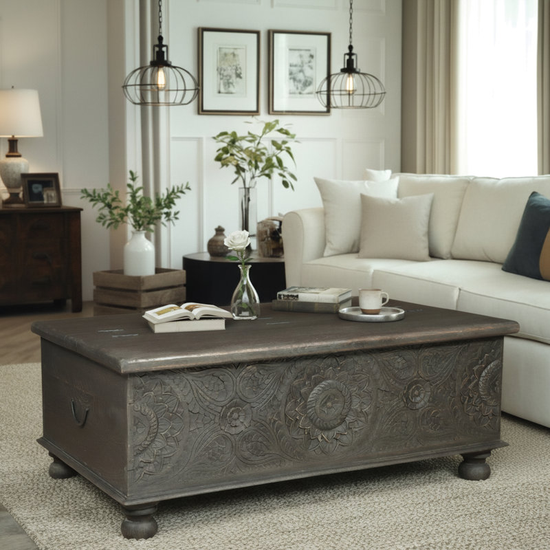 Harleen Solid Wood Single Coffee Table, Black