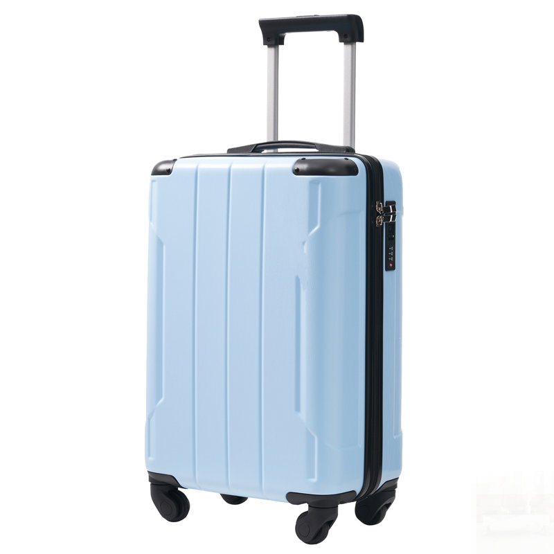 Bagage de cabine rigide en ABS léger de 20 pouces avec roues pivotantes, verrou TSA et 2 cubes d'emballage