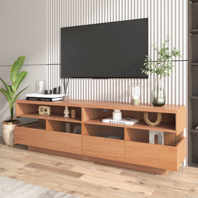 TV Stand with Drawers and 2 open Cabinets, Media Console Table for TVs up to 75''
