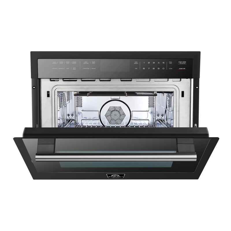 Oliena Espresso 24 Inch Built-In Microwave Convection Oven, 1.6 cu.ft., 1000W/1750W, Black
