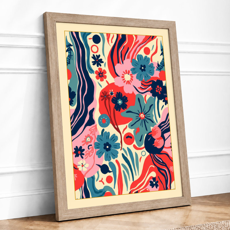 Ribbons Botanical - Framed Print, A1 - 84.1 x 59.4 cm, Oak