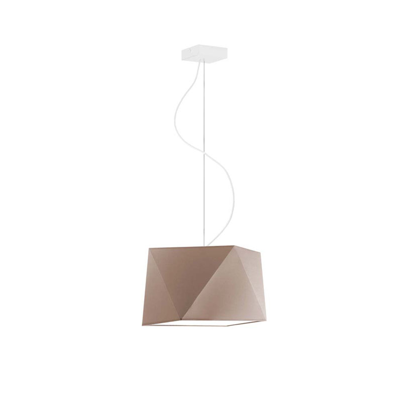 Deneice 1 - Light Single Pendant, White, Light Brown