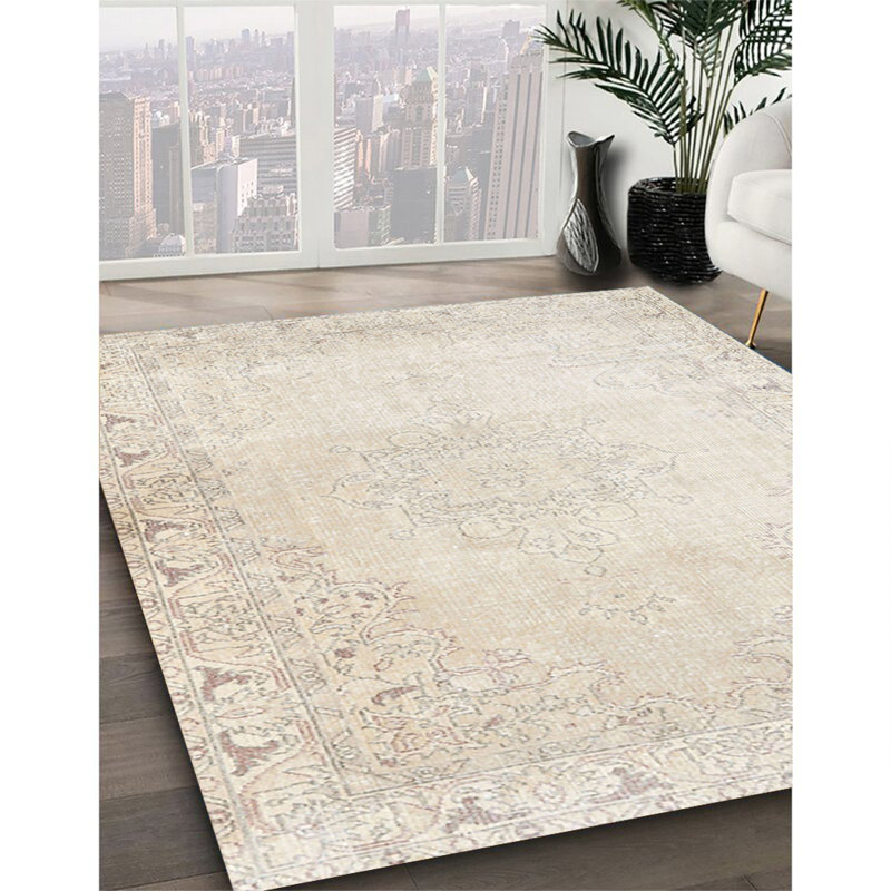 Tapis traditionnel 100% lavable à la machine 3737, Rond 7 pi