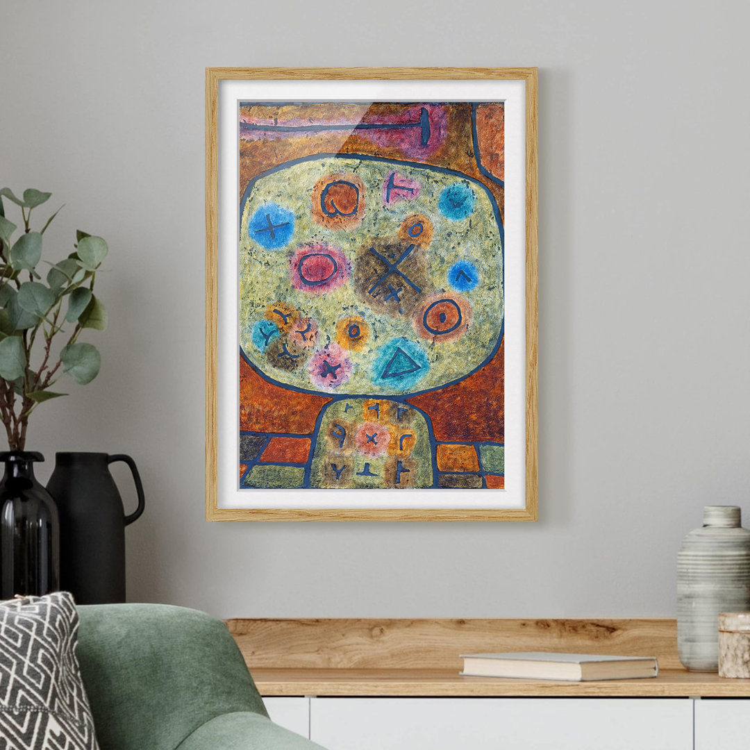 Gerahmtes Papierbild Blumen in Stein von Paul Klee