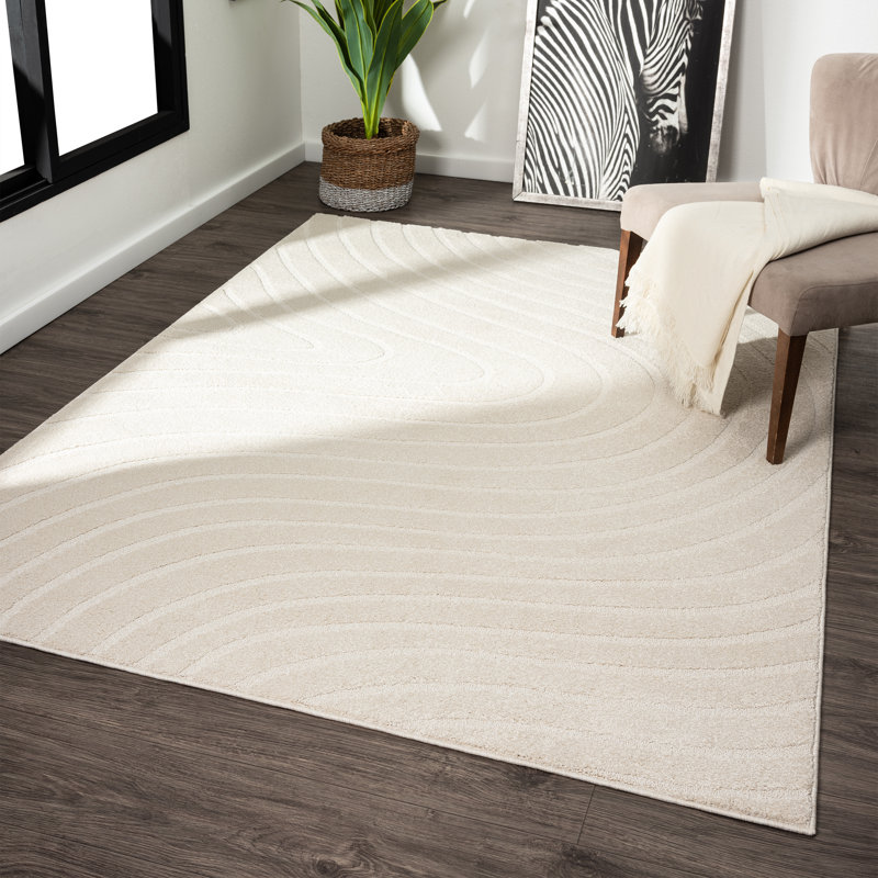 Geometric Indoor Rug, Rectangle 8' x 10', Cream