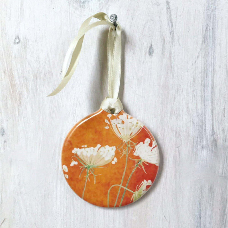 Ornement floral suspendu, Orange rouille