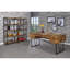 Bibliothèque à 4 tablettes en bois flotté et noir, rustique pour bureau, bibliothèque de bureau noire à cadre en métal, charme, 4 tablettes-115740861-115740860