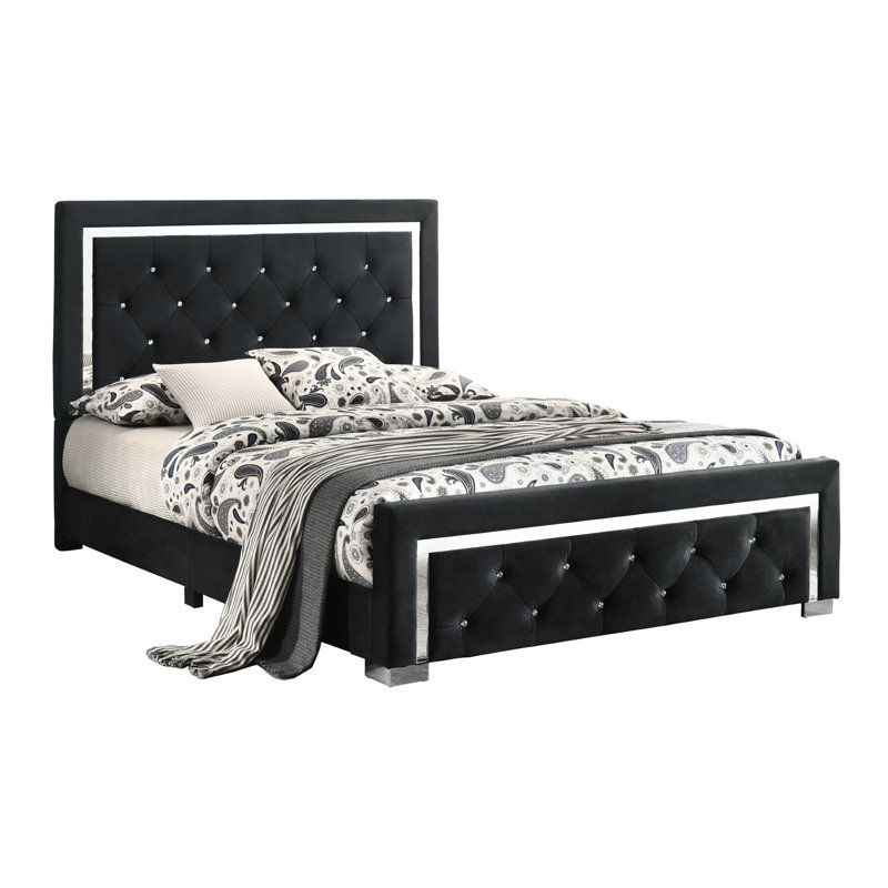 Ozora Upholstered Bed, Single (3'), Black