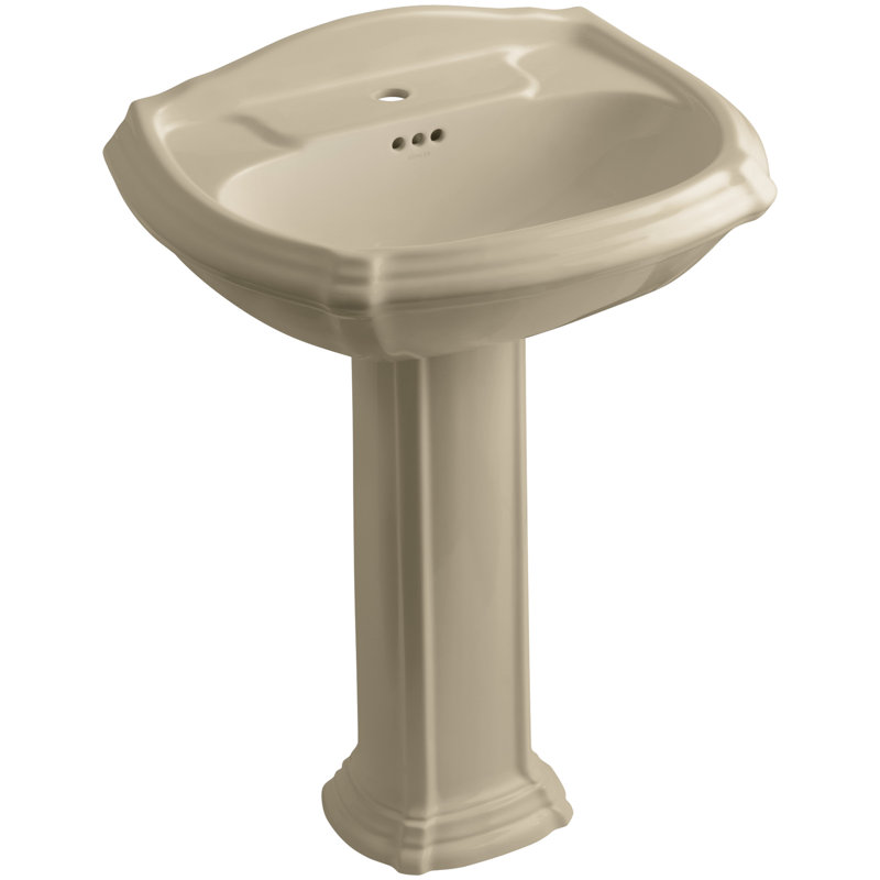 lavabo de salle de bain avec trop-plein 27" en céramique Portrait®, Beige, Trou simple