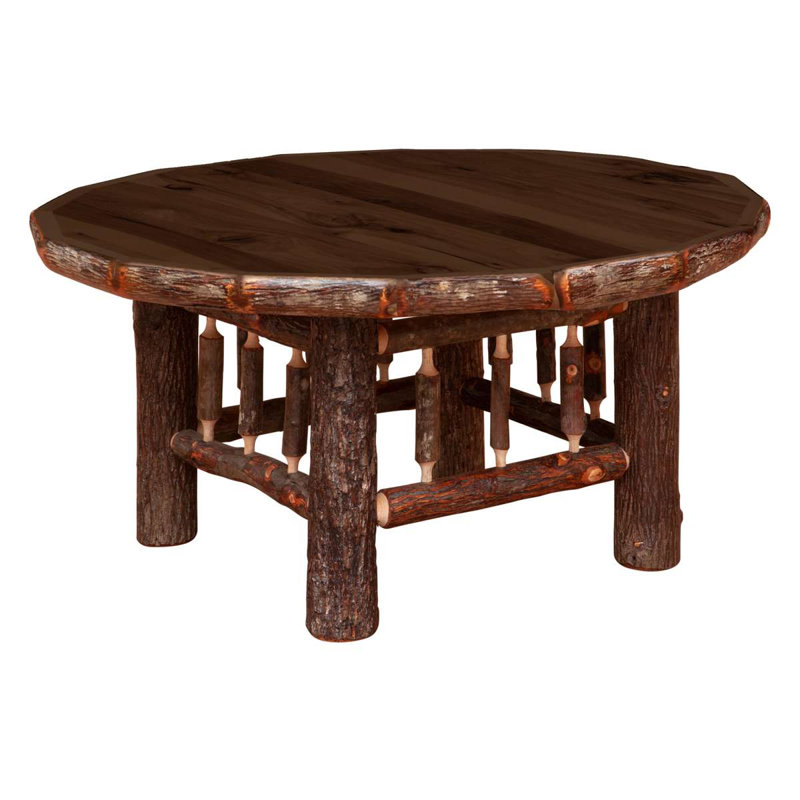Table basse Hickory Log Circle, 36 po, espresso, armure, 18" H x 36" W x 36" D, Espresso