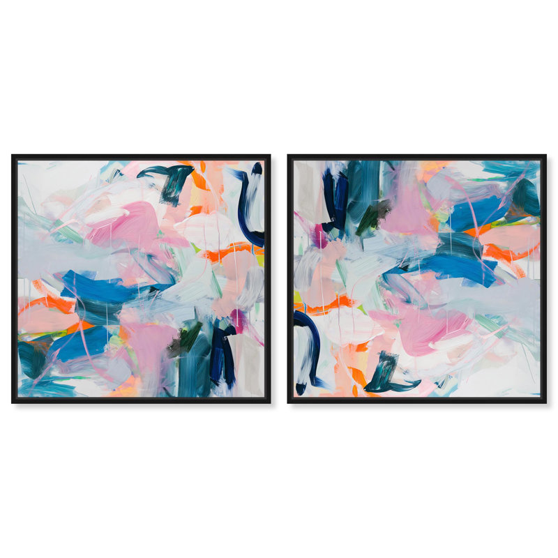 «Enigma in Paint II», ensemble d'art sur toile Dopamine par Art Remedy, H 13 po x l 13 po, Cadre noir
