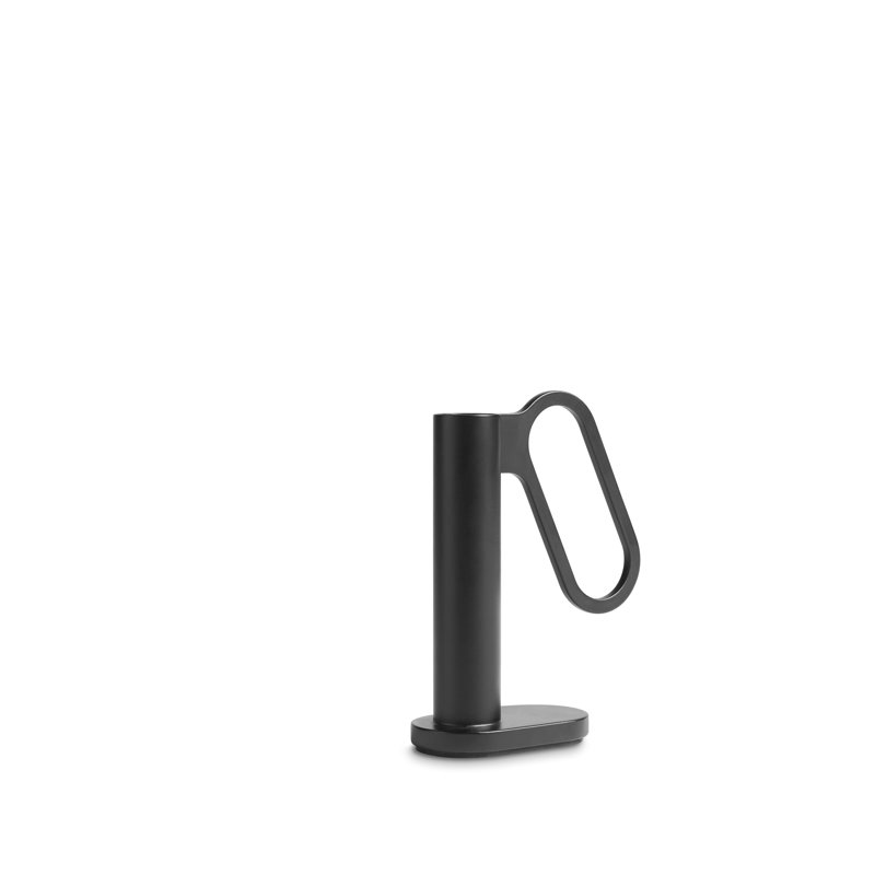 Who Goes There? Candlestick, Black, 5" H x 4" W 