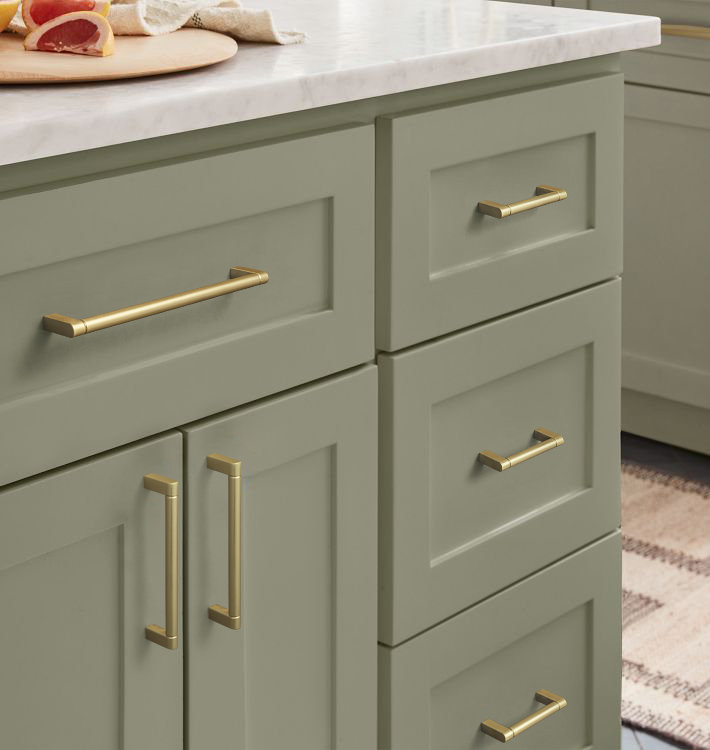 7.56" Center To Center Bar Pull, Light Brushed Brass