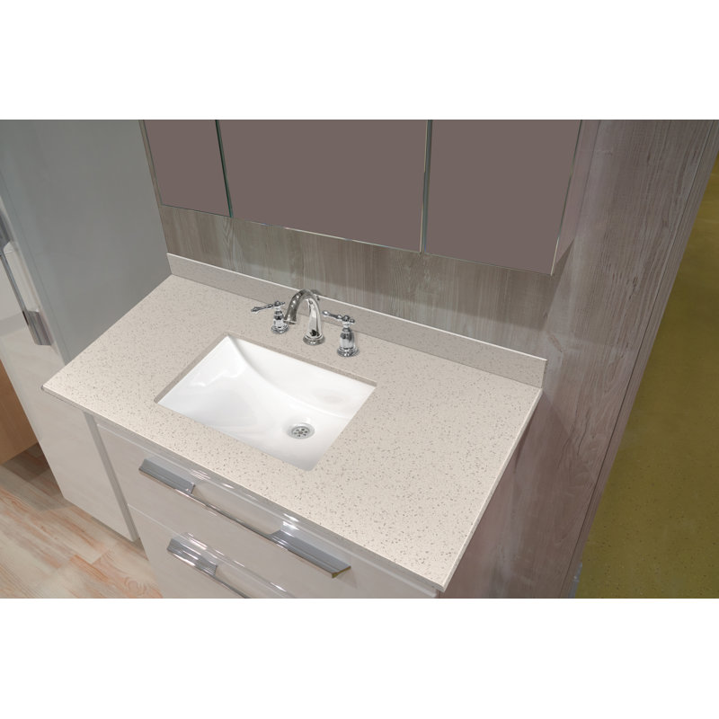 Iced White 49" Engineered Marble Vanity Top with Single Sink