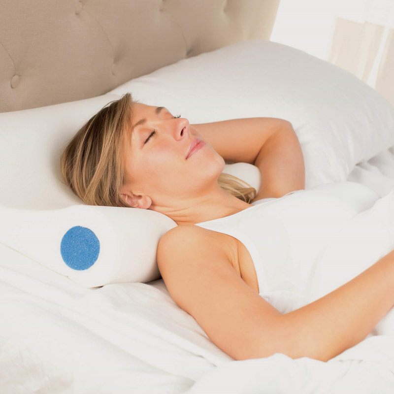 Adjustable Foam Cervical Pillow with Interchangeable Support Rolls