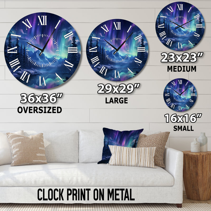 Horloge murale Aurores boréales, Médium