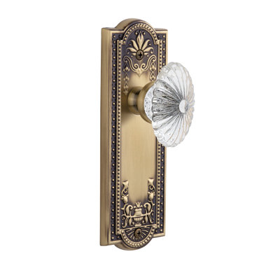 Grandeur Parthenon Plate Single Dummy with Burgundy Crystal Door Knob