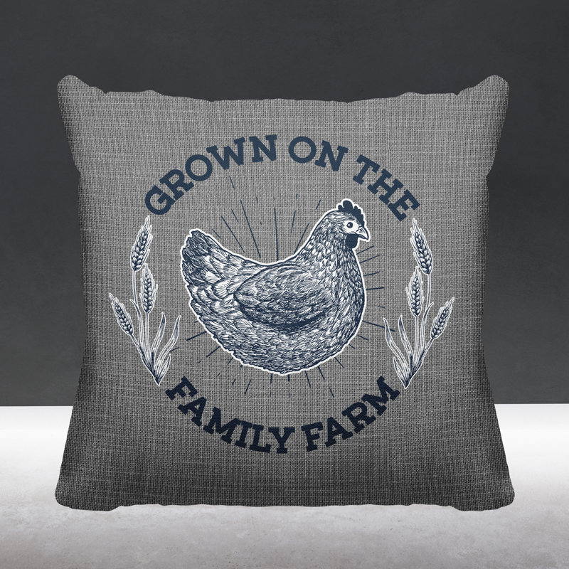 Coussin intérieur / extérieur Rusty Farm House, L 19 po x H 19 po, gris