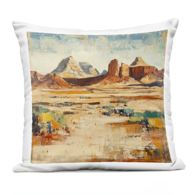 Wild West Desert Impression Outdoor Printed Pillow design by Petal Prints Design