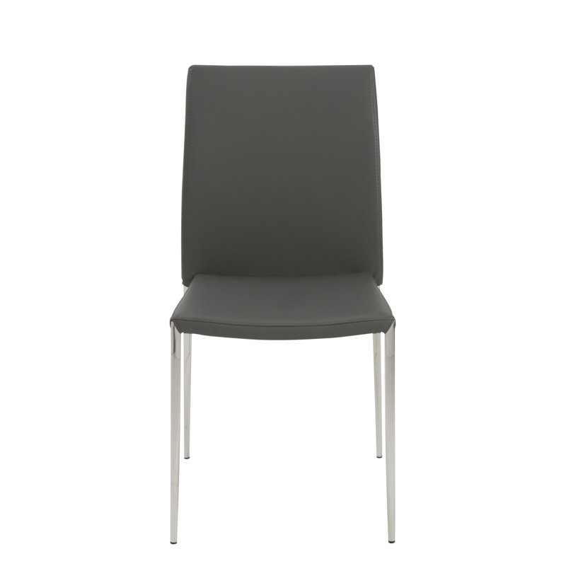 Chaise d'appoint en cuir Jemaya, Gris