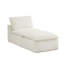 Canapé modulable une place, méridienne sans accoudoirs en velours côtelé rayé, fauteuil lounge en mousse blanche pour petits espaces