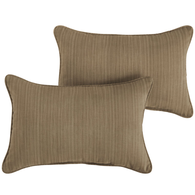 Alarise Striped Outdoor Reversible, Sand, 13" H x 20" W, Solid Color