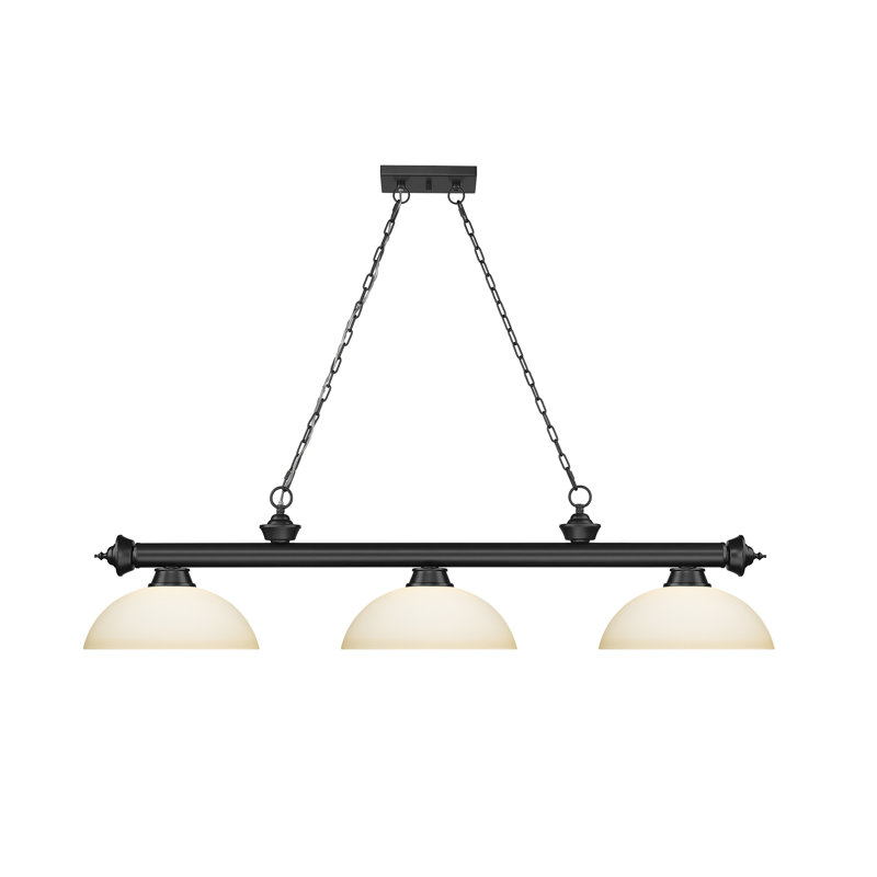 Billard 3 lumières Annaleisa, Bronze plaqué, Opale mat