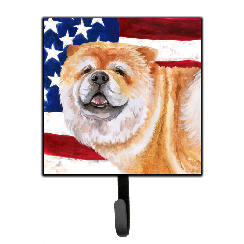 Emrah   Metal Wall Organizer with Key Hooks, Cane Corso, Red/Off-White