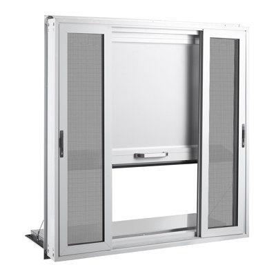 La fenêtre de la Concession avec tablette pliante 36 x 36 po, fenêtre de service en alliage d'aluminium pour les camions de nourriture, s'ouvre jusqu'à 85 degrés, dispose de 4 fenêtres à écran coulissant, d'une porte d'auvent, d'un crochet et d'une