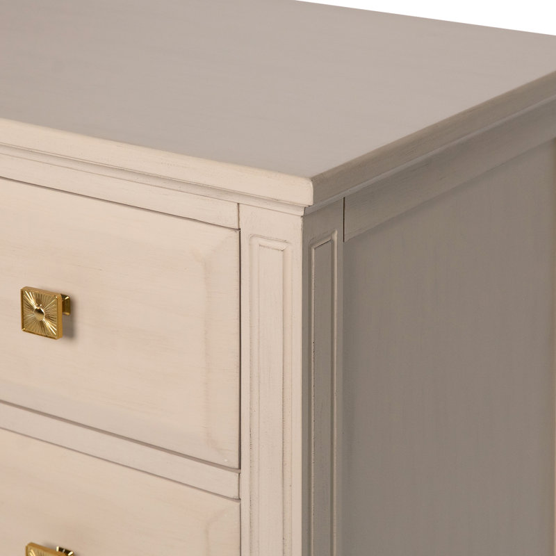 Omega Solid Wood 3 - Drawer Accent Chest, Antique Gray