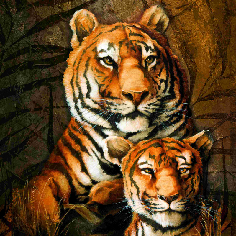 Tigre tigre, H 20 po x l 20 po