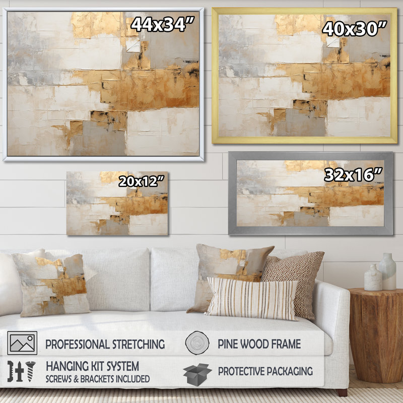 Simplicity Western - salon d'art mural occidental, Cadre flottant doré, H 16 po x l 32 po
