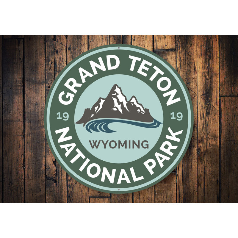 Panneau en aluminium du parc national de Grand Teton, H 12 po x l 12 po x P 0,04 po