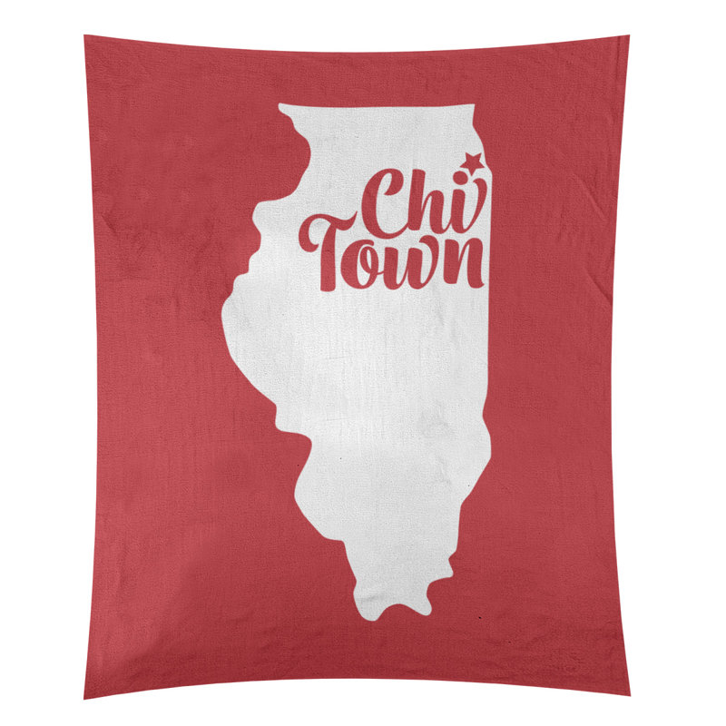 Tapisserie de Chi Town, Illinois, H 80 po x l 68 po, Rouge