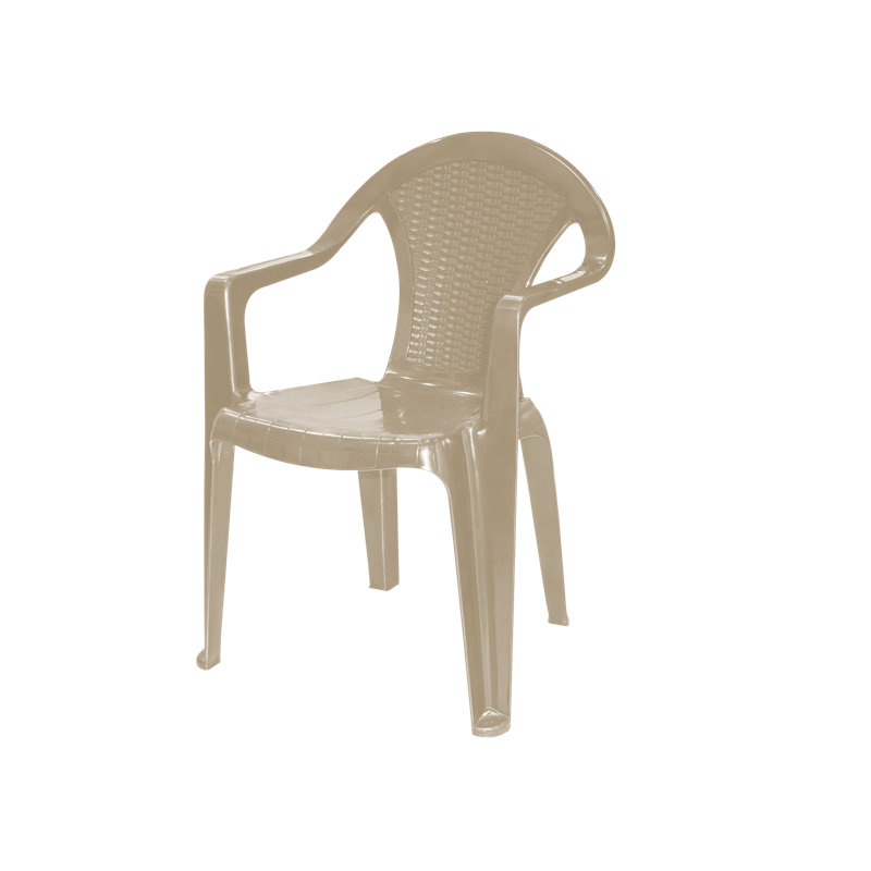 Fauteuil en rotin taupe - 4 pièces