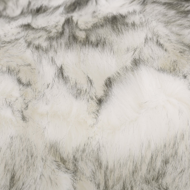 Margot Classic Bean Bag, White/Gray Streaks Faux Fur
