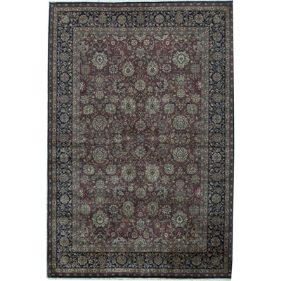 Marquis Wool Oriental Area Rug in Red/Navy