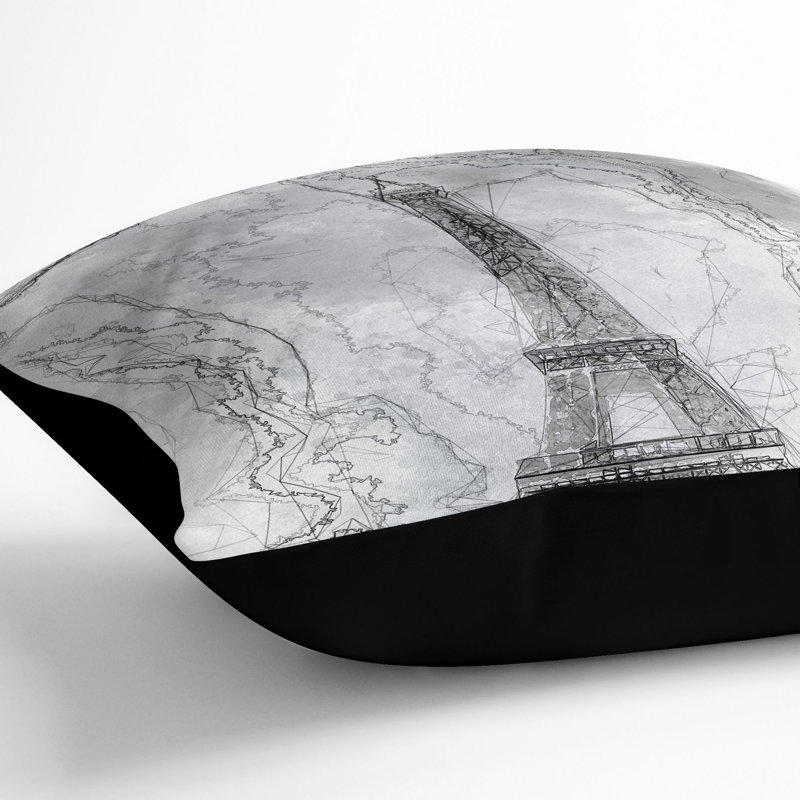 Square Throw Cushion, Black, 40cm H x 40cm W x 15cm D