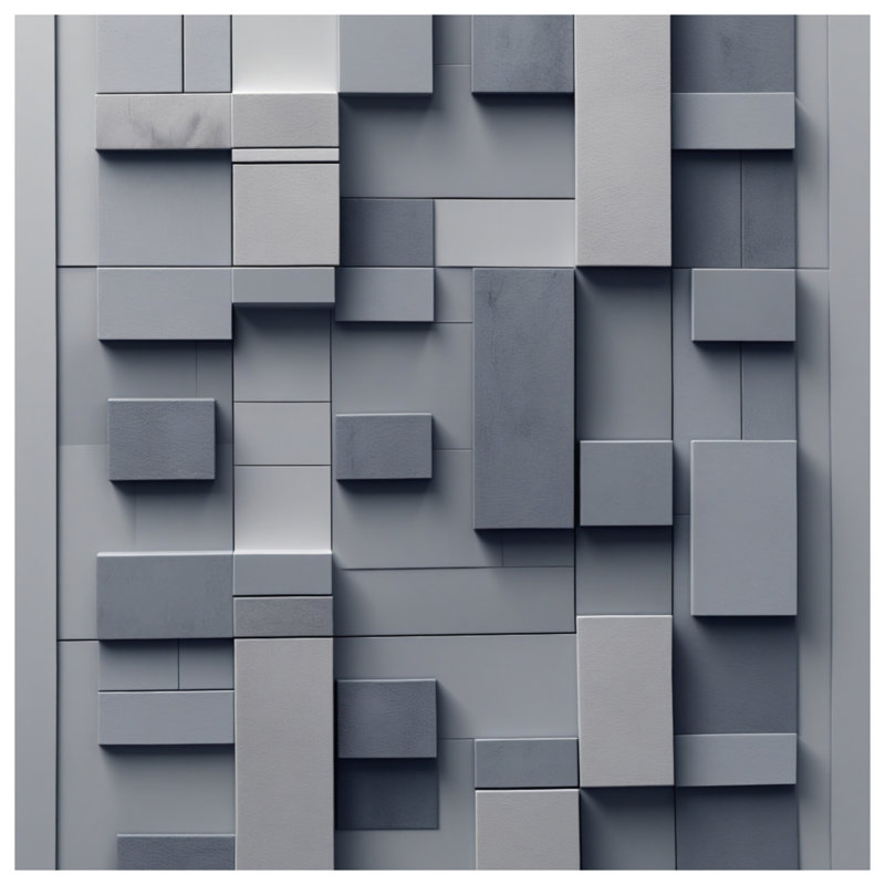 Geometric Gray Blocks Blankets, 60in W x 80in H