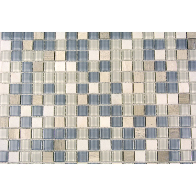 Crystal Stone 0.625 in. x 0.625 in. Glass & Stone Multi Finish Tiny Square Mosaic Decorative Kitchen & Bathroom Wall Tile