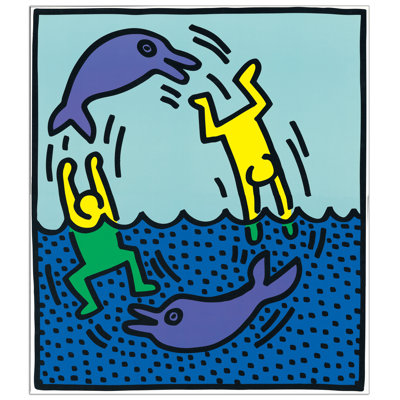 Haring - No Frame Print on Wood