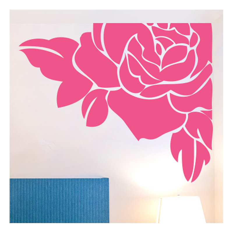 Plants & Flowers Non-Wall Damaging Wall Decal, Large, Pink