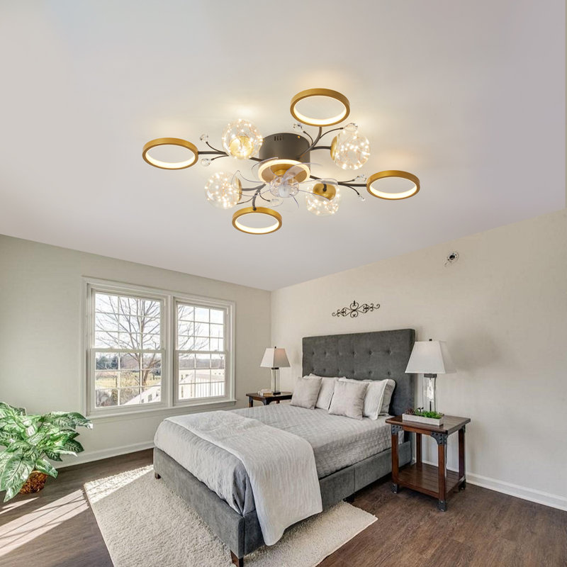 Ventilateur de plafond 37 po avec 8 lumières DEL Jacco